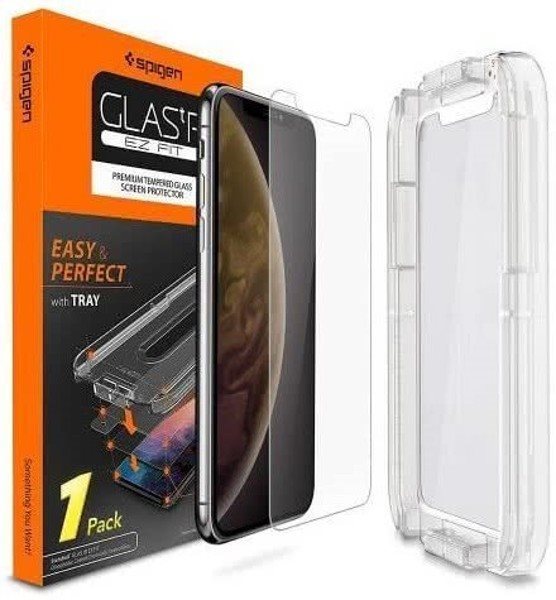 Spigen Glas.tR EZ Fit iPhone XR Glass Screen Protector
