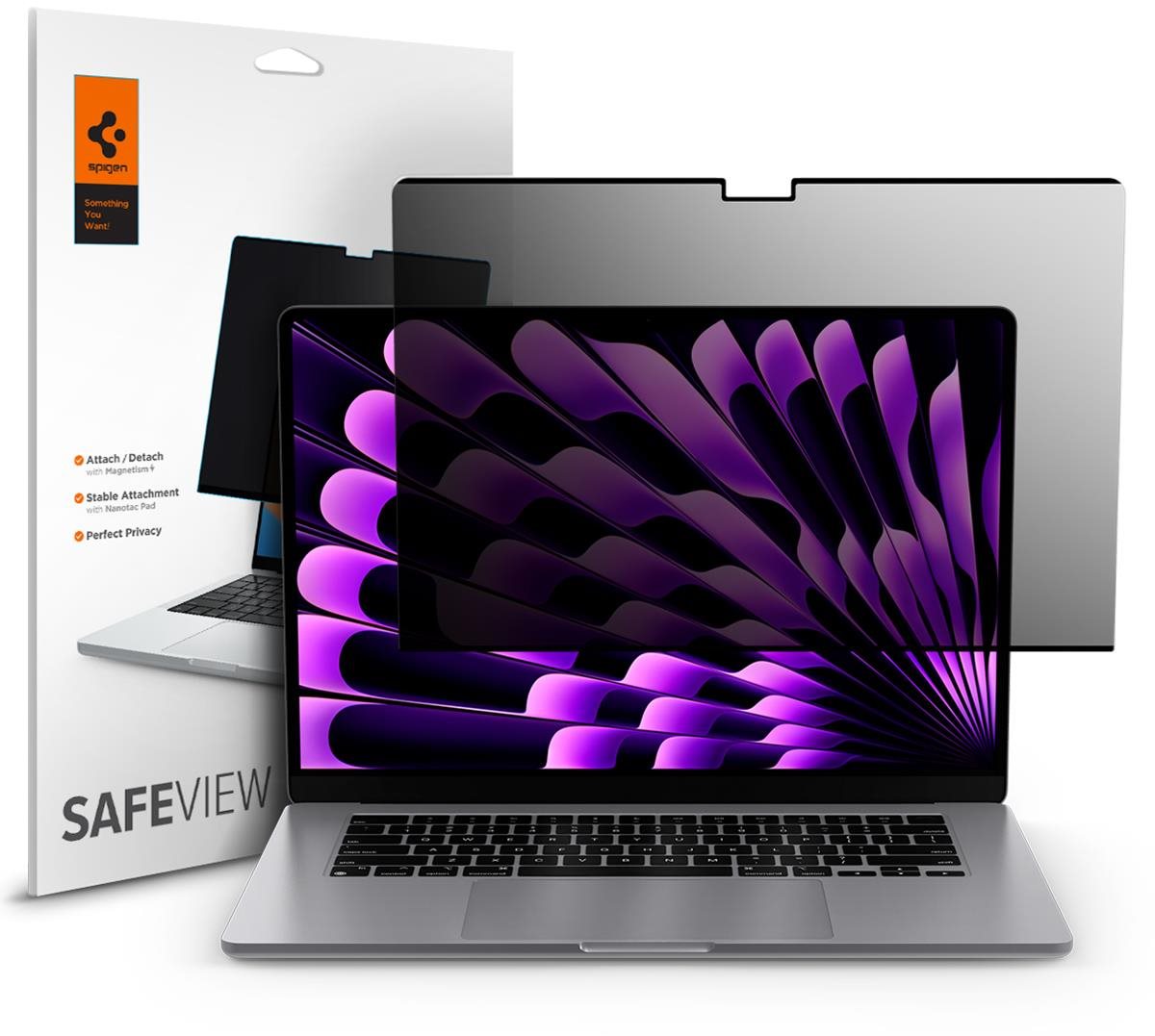 Spigen SafeView Privacy Filter 1 Pack MacBook Air 15" M2 2023...
