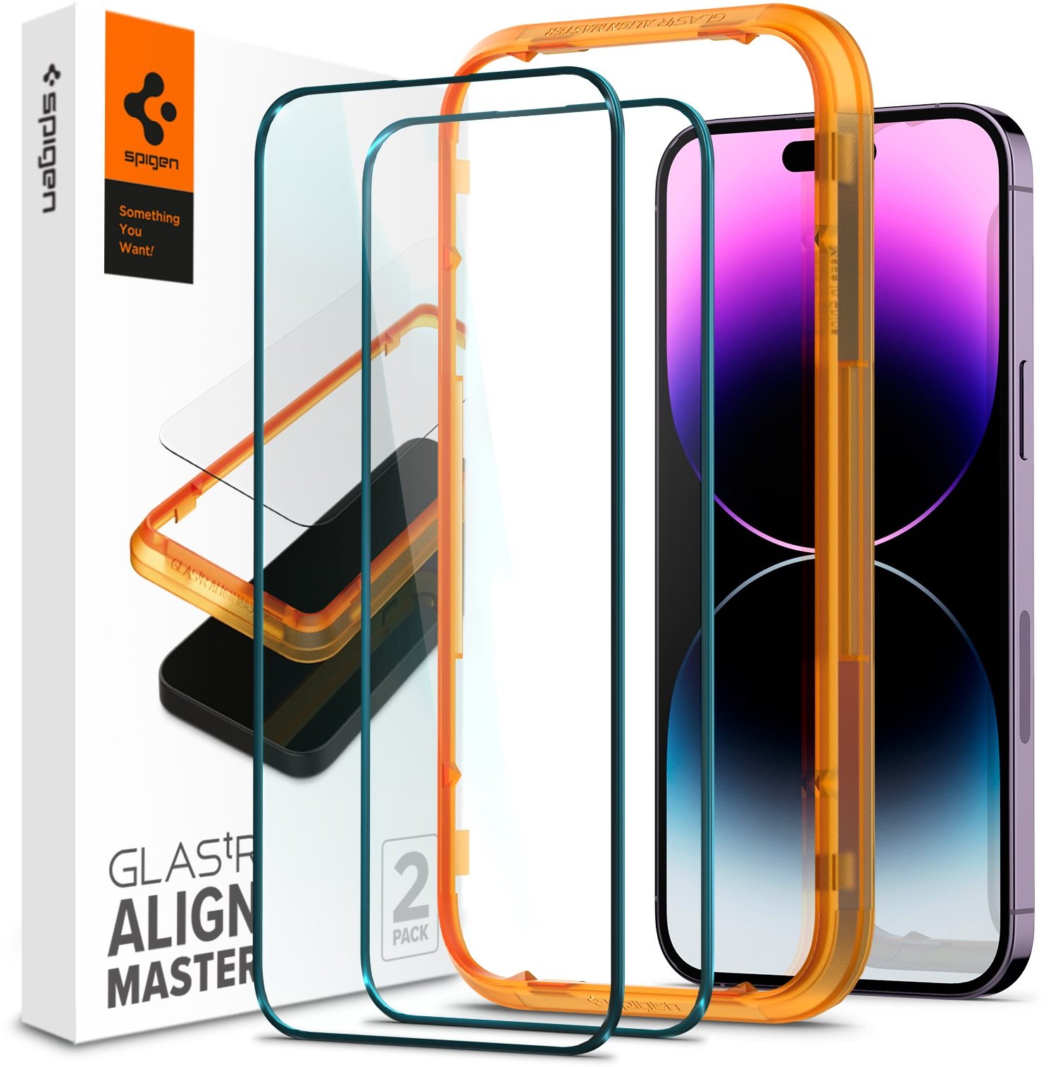 Spigen tR Align Master Black Schutzglas für das iPhone 14 Pro Max -...