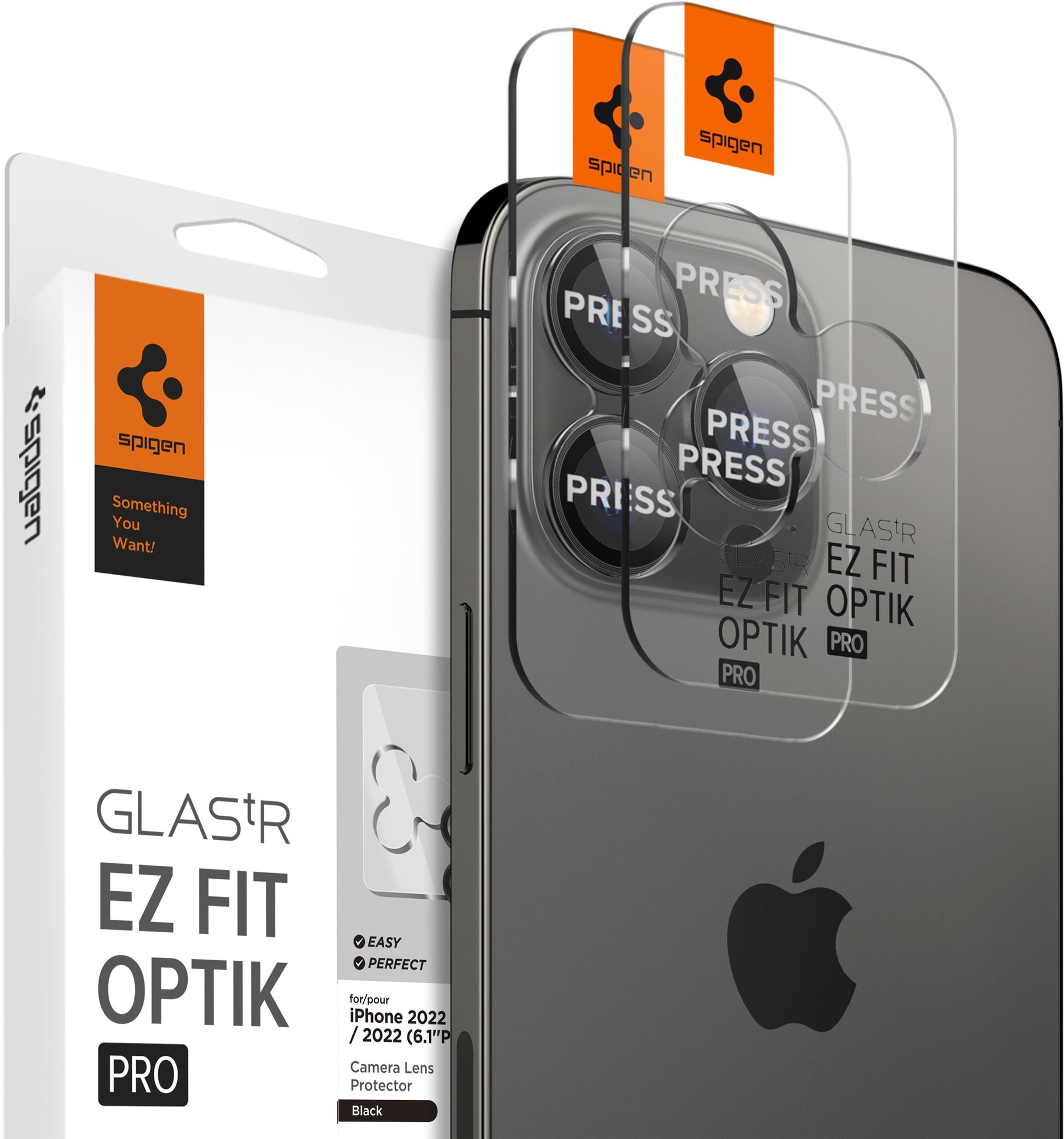 Spigen tR EZ Fit Optik Pro 2er Pack Schwarz iPhone 14 Pro/iPhone 14...