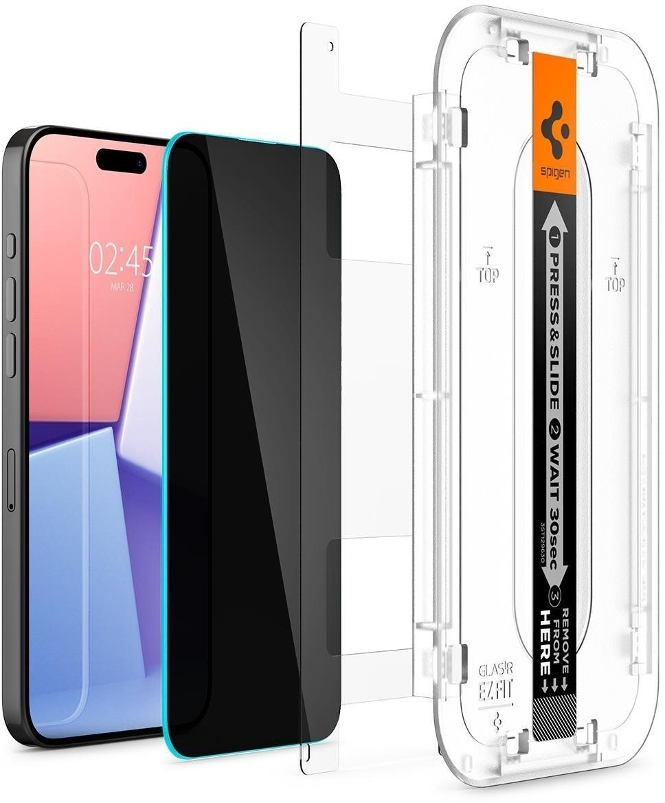 Spigen Glass tR EZ Fit HD Privacy 1 Pack iPhone 15 Pro üvegfólia...