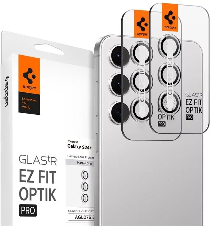 Spigen Glass tR EZ Fit Optik Pro 2 Pack Marble Gray Samsung Galaxy...