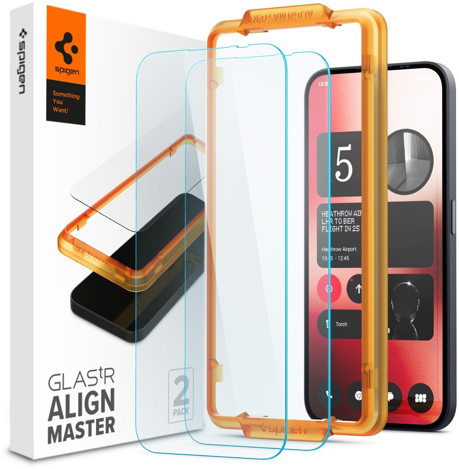Spigen Glass tR AlignMaster 2 Pack Nothing Phone (2a) Schutzglas