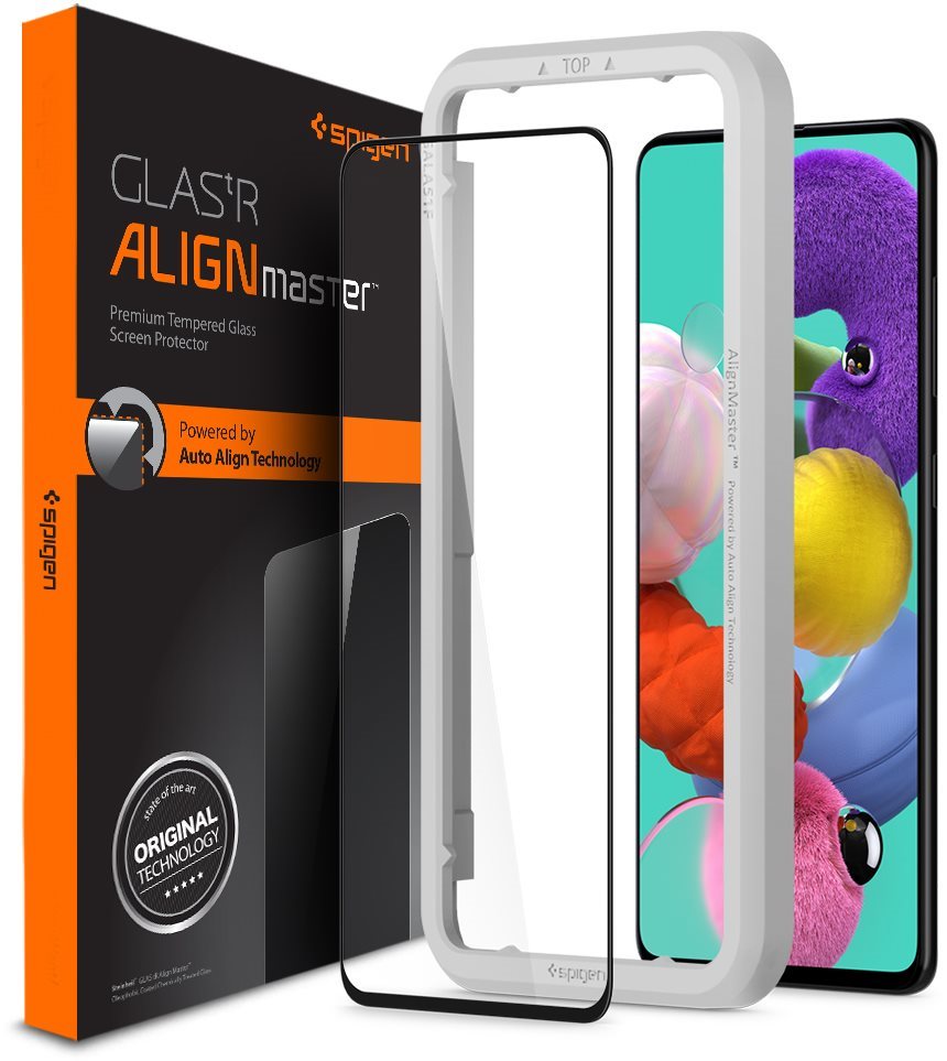 Spigen AlignMaster FC, Black, Samsung Galaxy A51 Glass Screen...