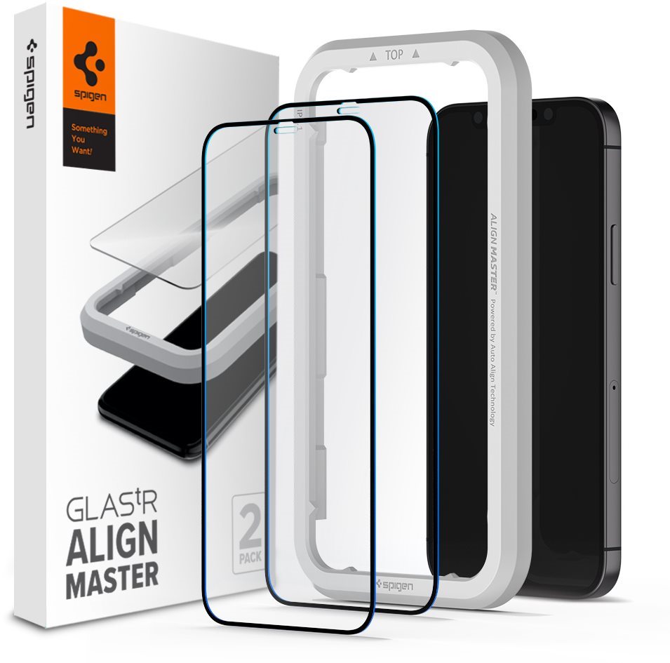 Spigen Glas tR ALM FC Black 2P iPhone 12 Mini Glass Screen Protector