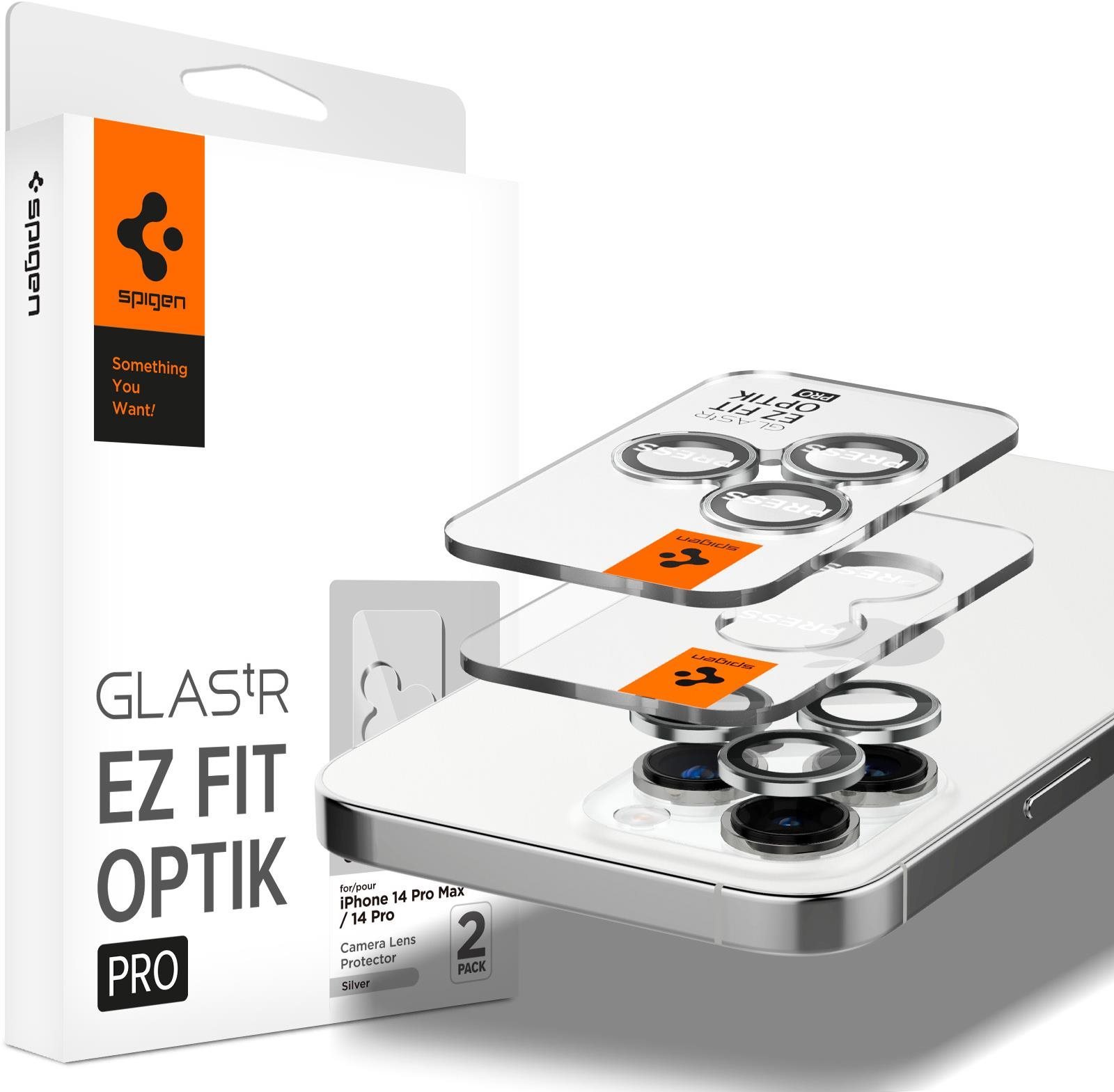 Spigen Glass EZ Fit Optik Pro 2 Pack Silver iPhone 14 Pro/iPhone 14...
