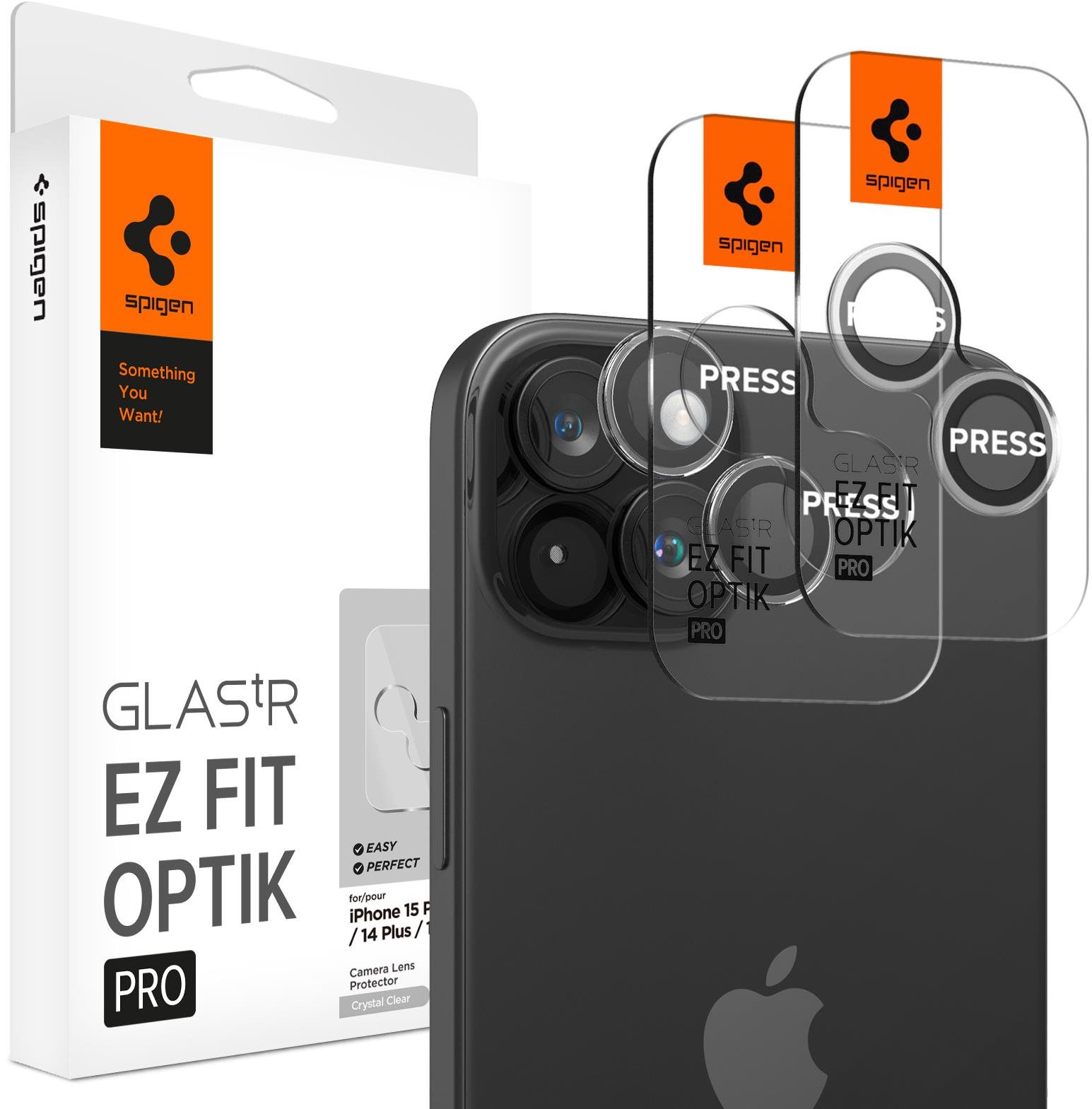 Spigen Glass tR EZ Fit Optik Pro 2 Pack Crystal Clear iPhone 15...