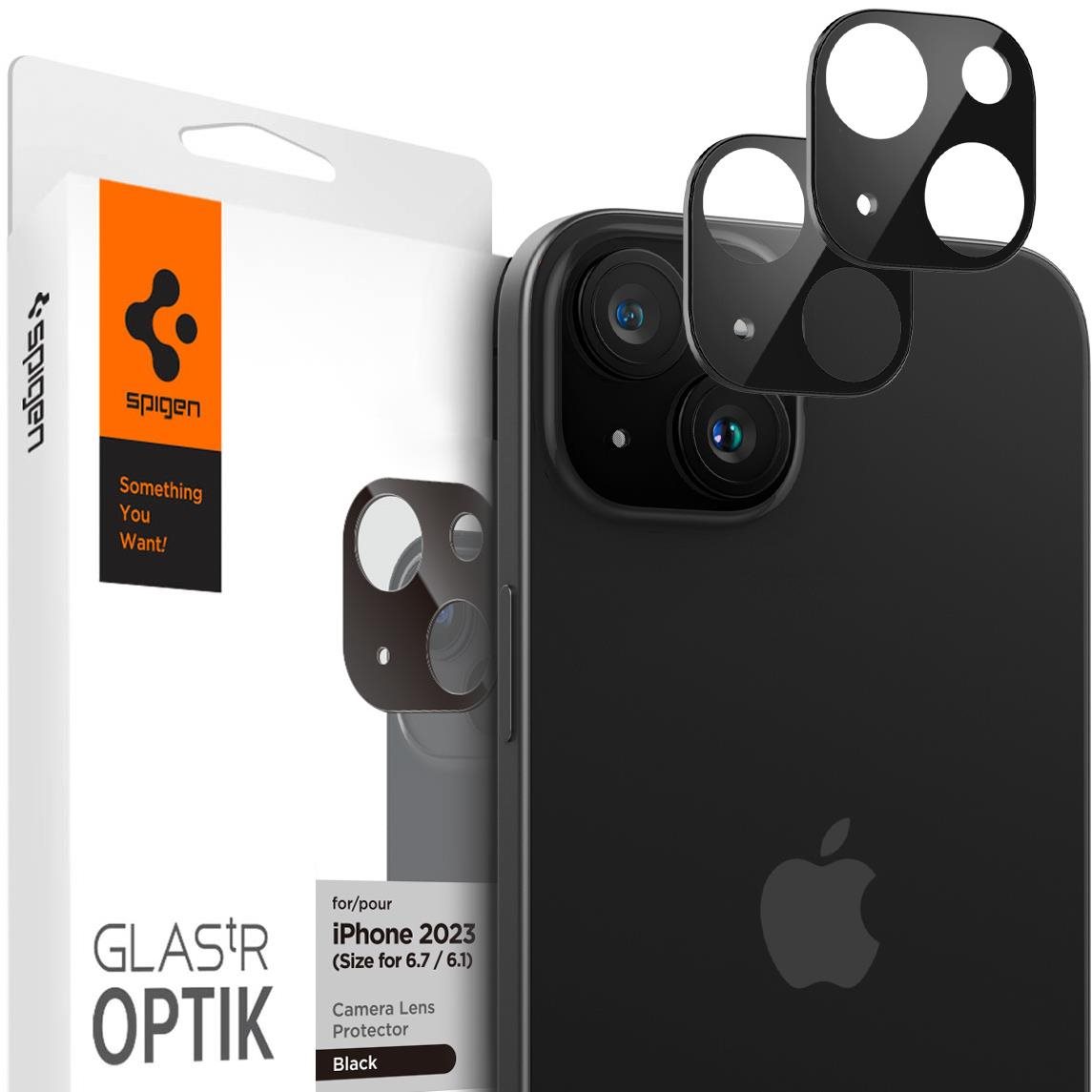 Spigen Glass tR Optik 2 Pack Black iPhone 15/15 Plus/14/14 Plus...