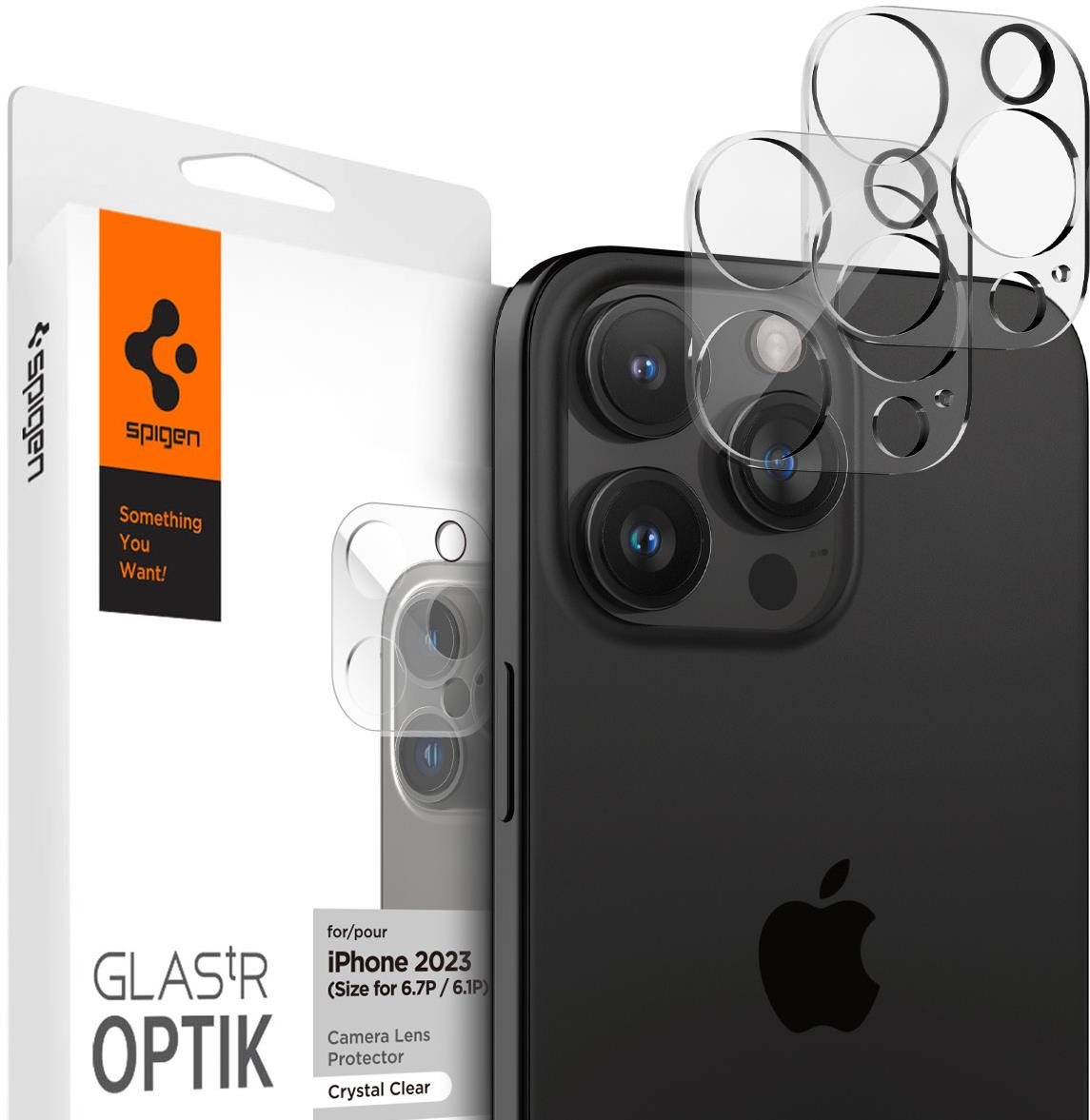 Spigen Glass tR Optik 2 Pack Crystal Clear iPhone 15 Pro/15 Pro...