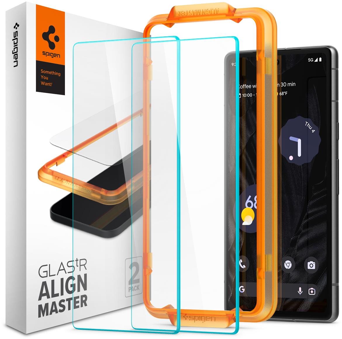 Spigen Glass Align Master Clear 2 Pack Google Pixel 7a Schutzglas
