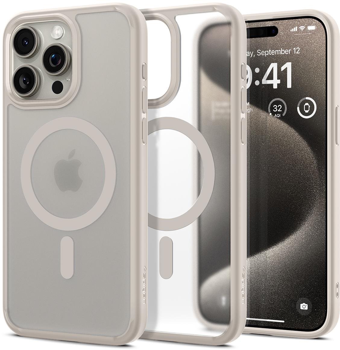 Spigen Ultra Hybrid Frost Natural Titanium iPhone 15 Pro Max...