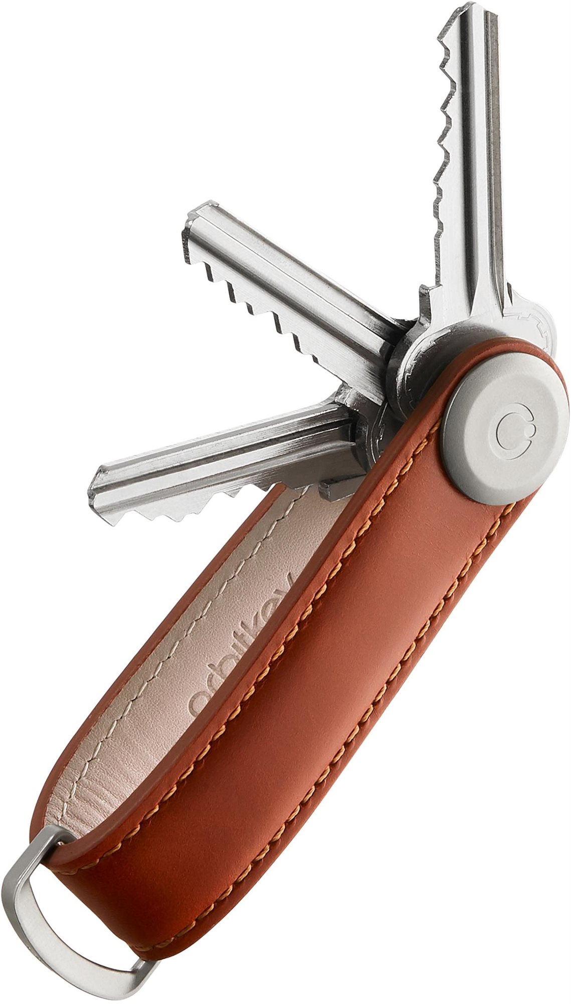 ORBITKEY Key Organiser Leather 2.0 – Cognac & Tan Stitching Kľúčenka