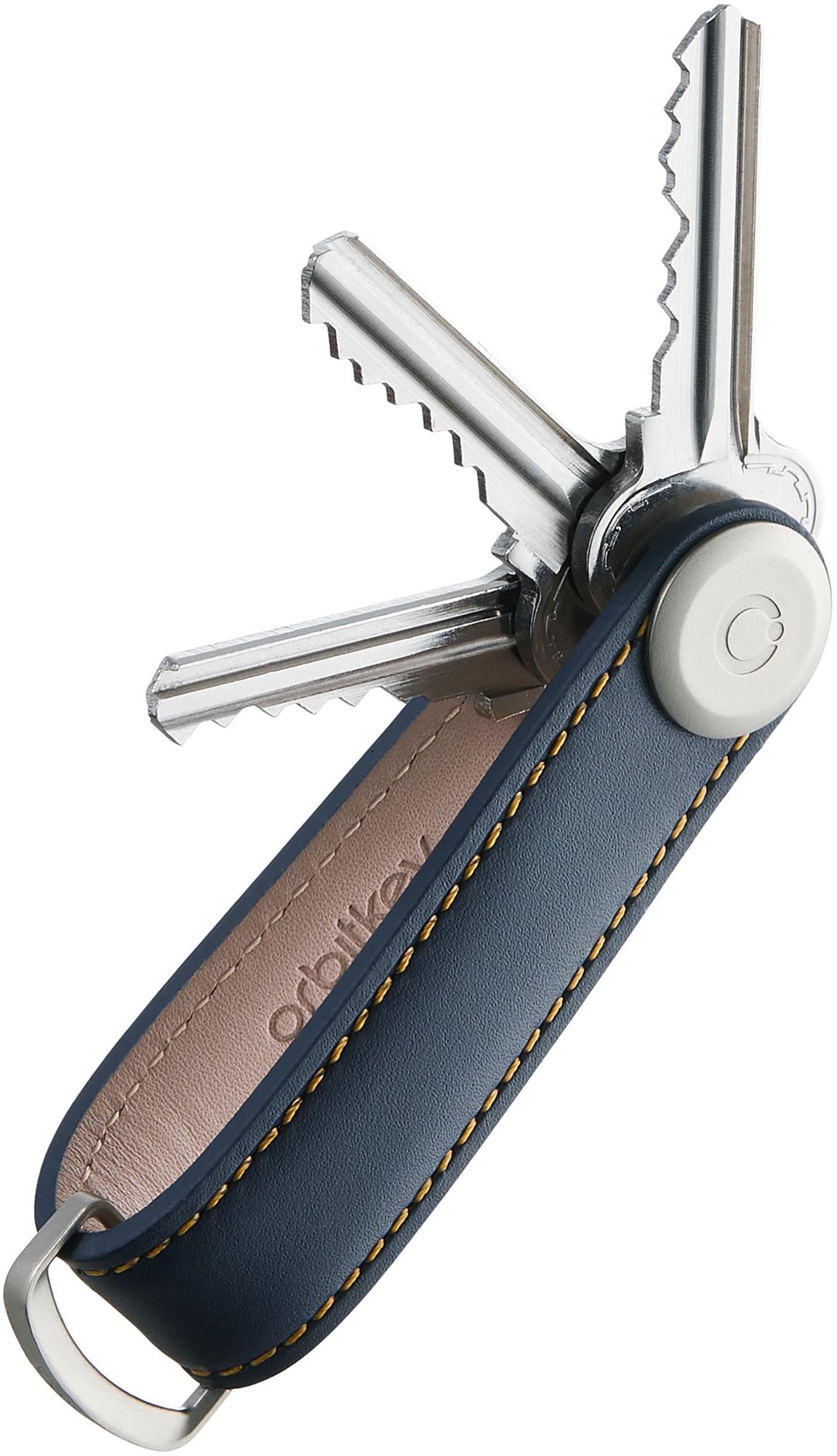 ORBITKEY Key Organiser Leather 2.0 – Navy & Tan Stitching Kľúčenka