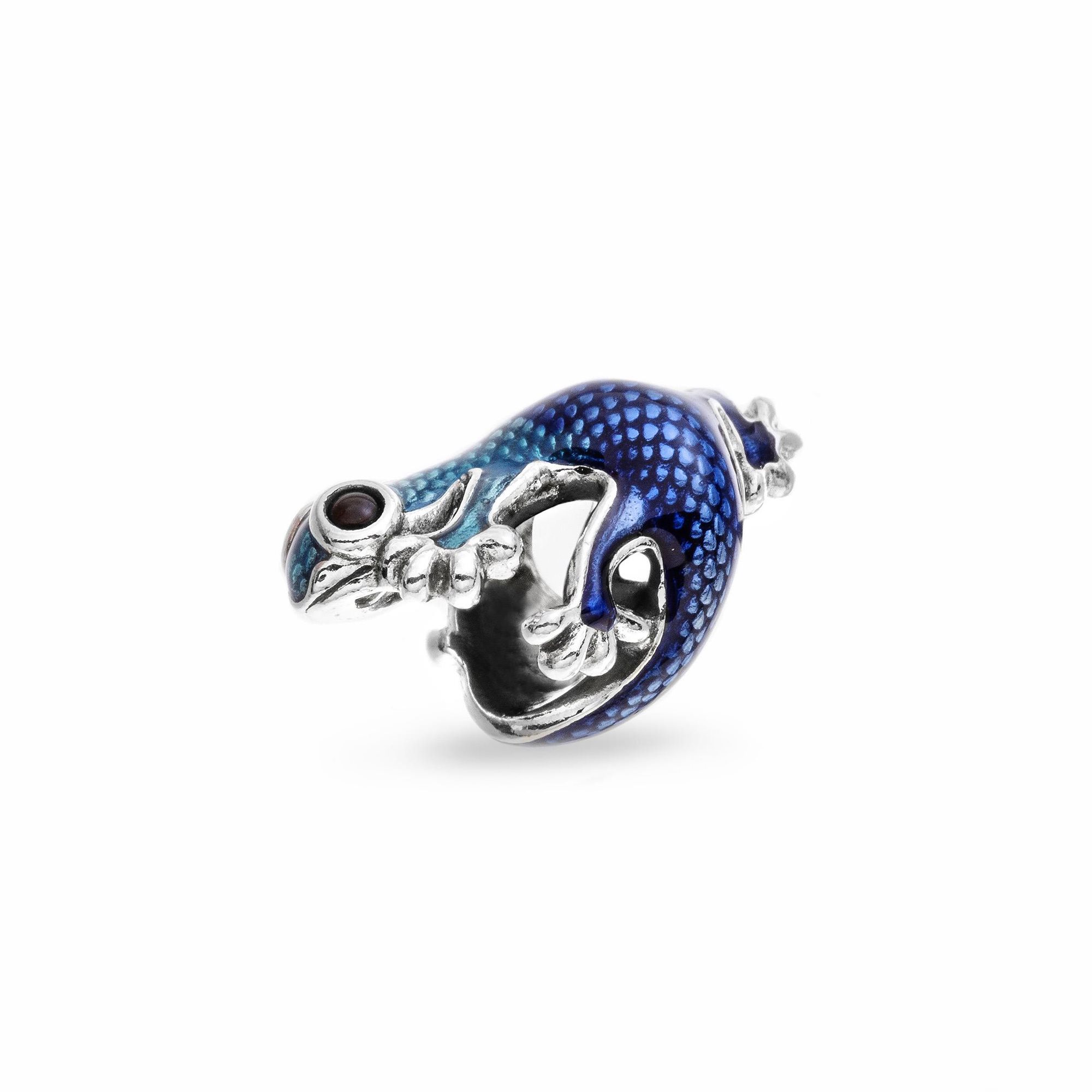 PANDORA Metálkék gekkó 792701C01 (Ag 925/1000, 1,2 g) Gyöngy