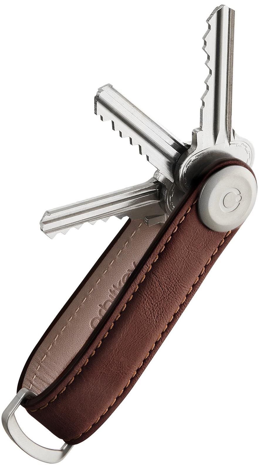 ORBITKEY Key Organiser 2.0 – Espresso & Brown Stitching Kľúčenka