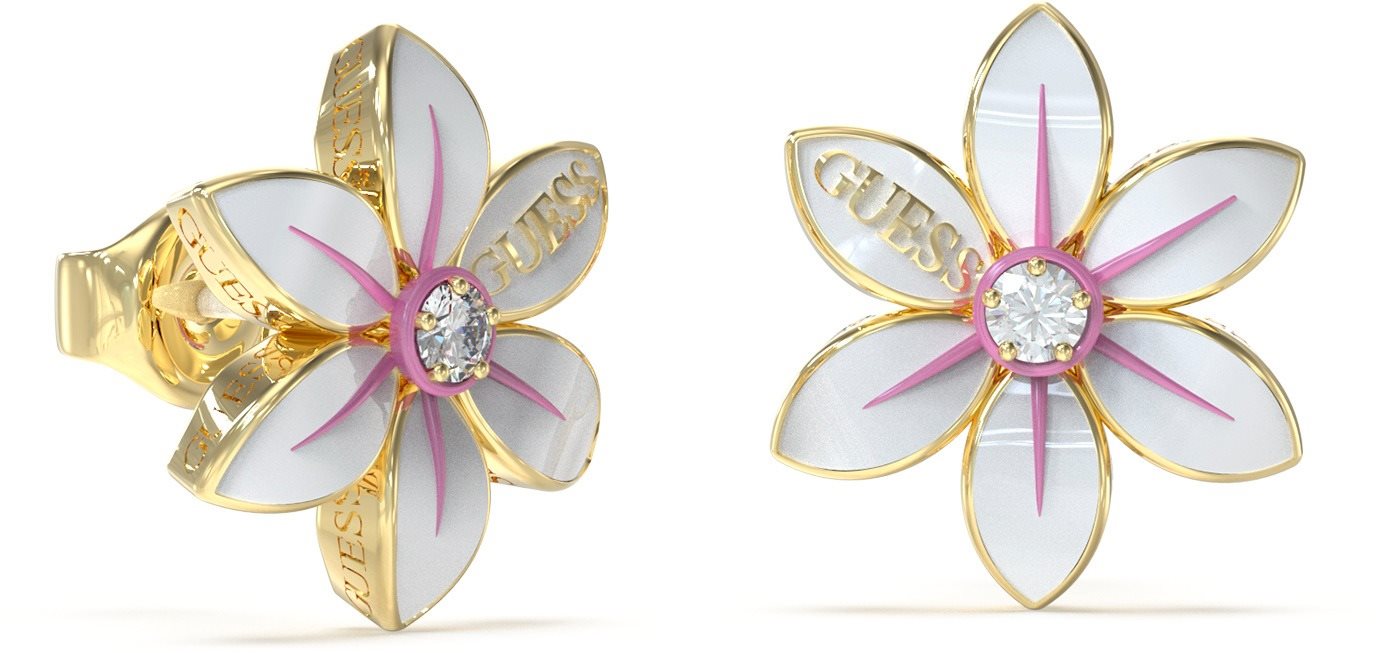 GUESS Náušnice White Lotus JUBE04135JWYGWHT/U Náušnice