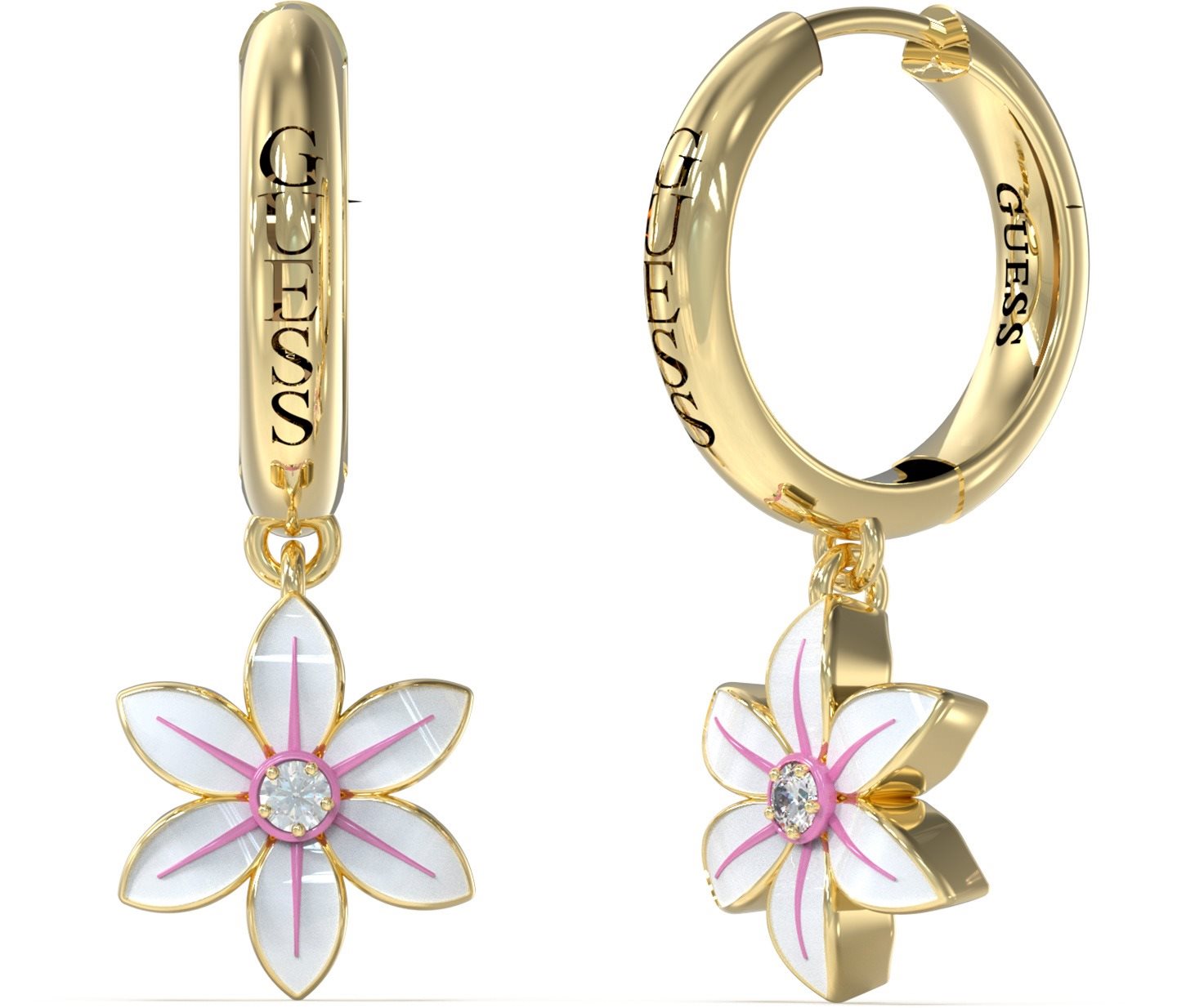 GUESS Náušnice White Lotus JUBE04137JWYGWHT/U Náušnice