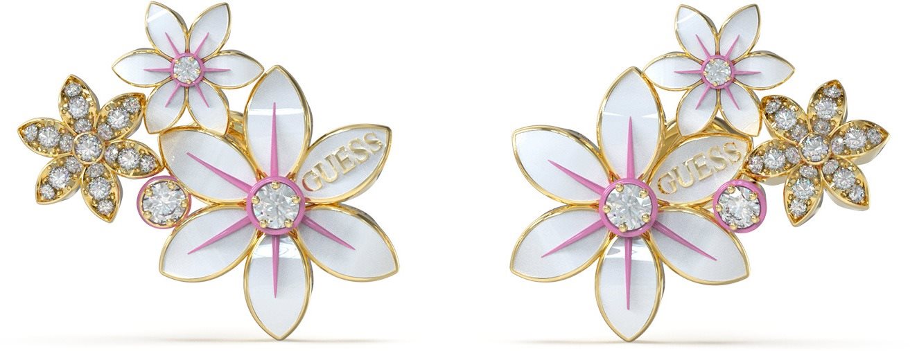 GUESS Náušnice White Lotus JUBE04131JWYGWHT/U Náušnice