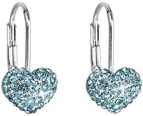 Aqua náušnice dekorované krištáľmi Swarovski 31125.3 (925/1000; 1,4...