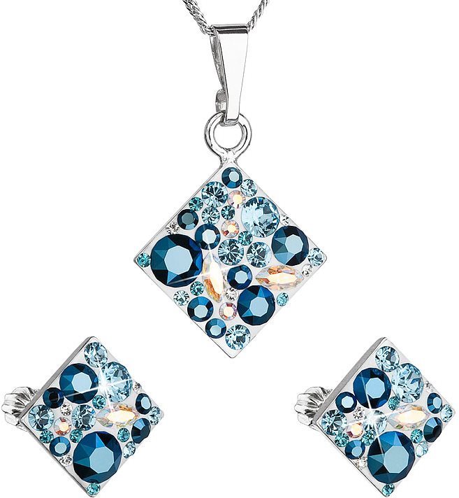 EVOLUTION GROUP 39126.3 aqua súprava dekorovaná kryštálmi Swarovski...
