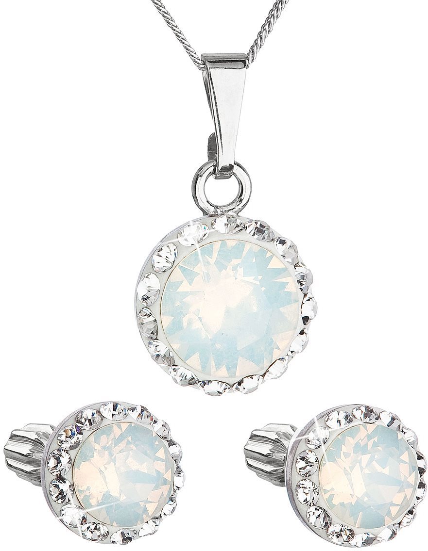 EVOLUTION GROUP 39352.7 white opal s kryštálmi Swarovski (striebro...