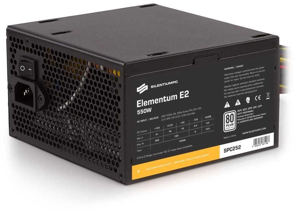 SilentiumPC Elementum E4 550W 80Plus EU PC Power Supply