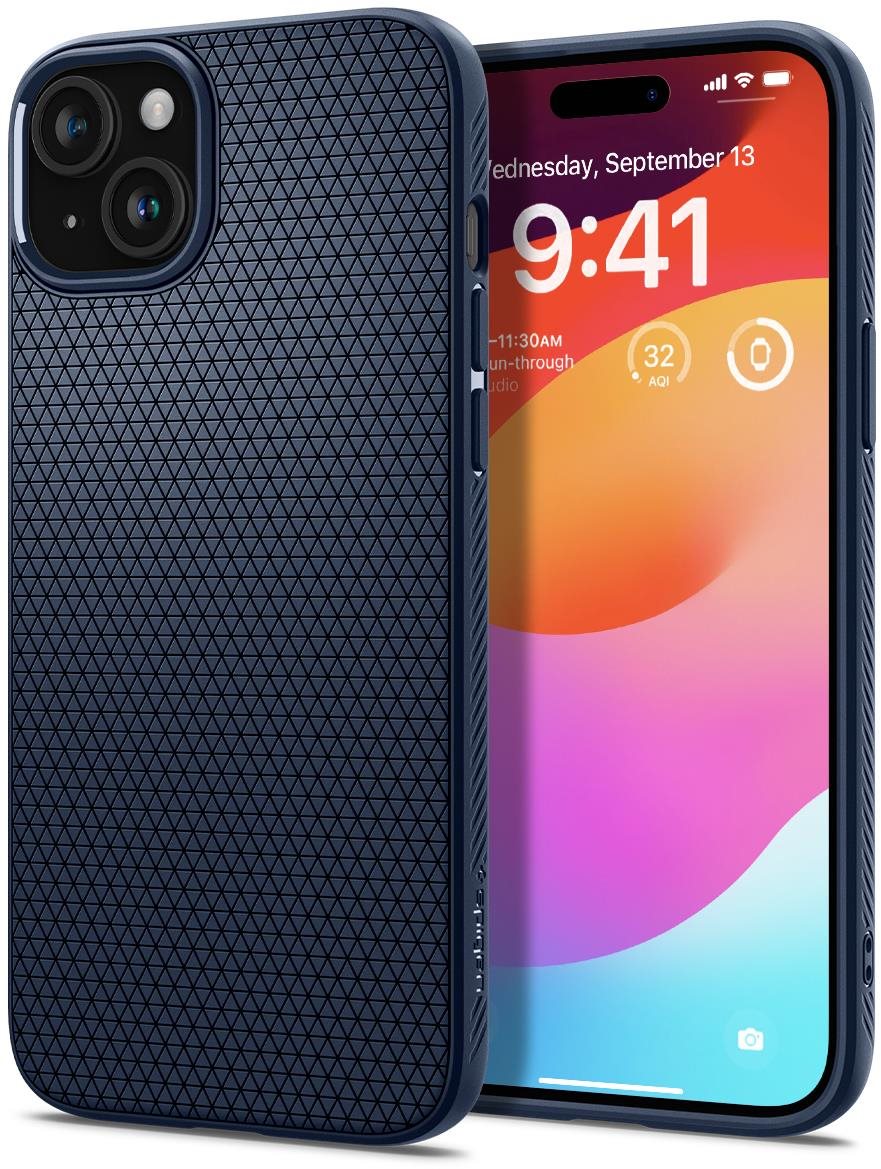 Spigen Liquid Air Navy Blue iPhone 15 Plus Handyhülle