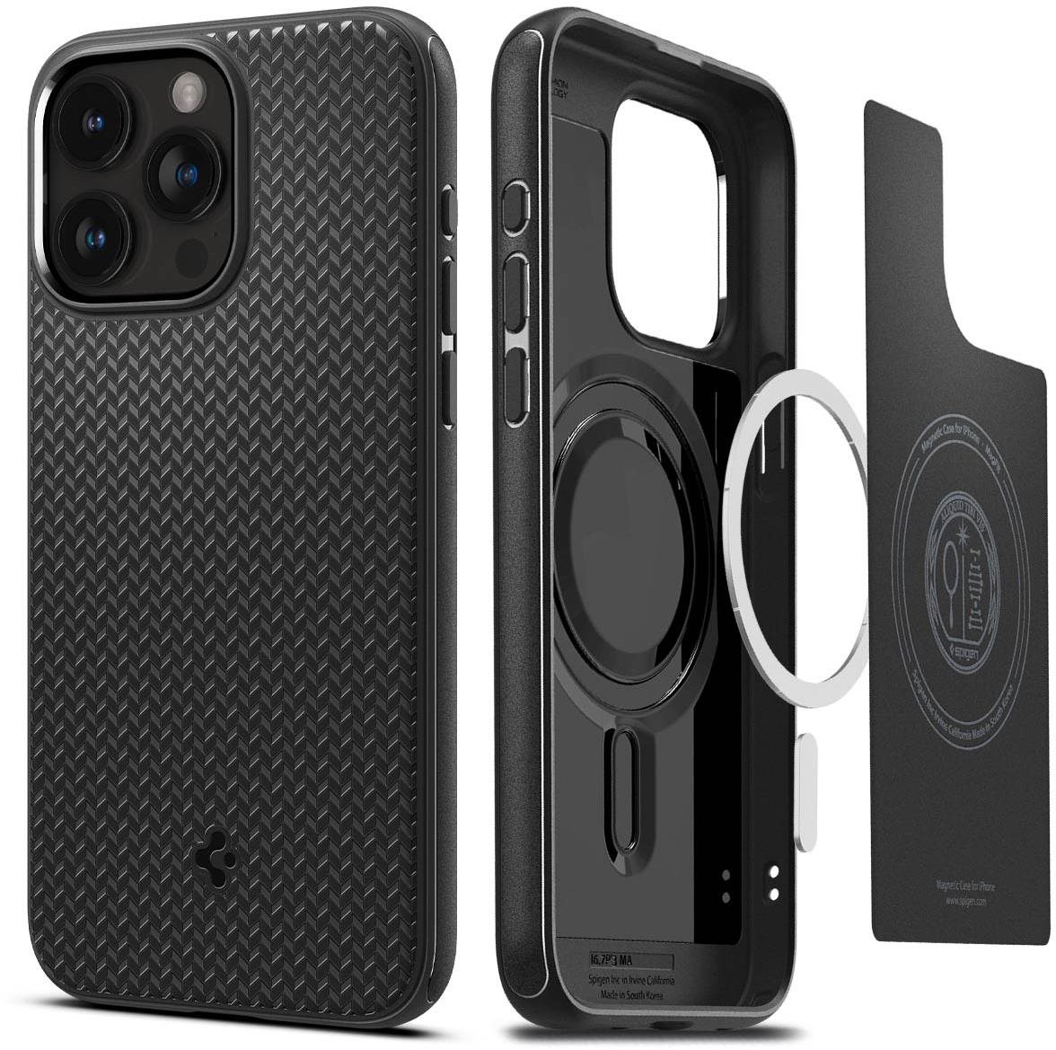 Spigen Mag Armor iPhone 15 Pro Max matt fekete MagSafe tok Telefon...