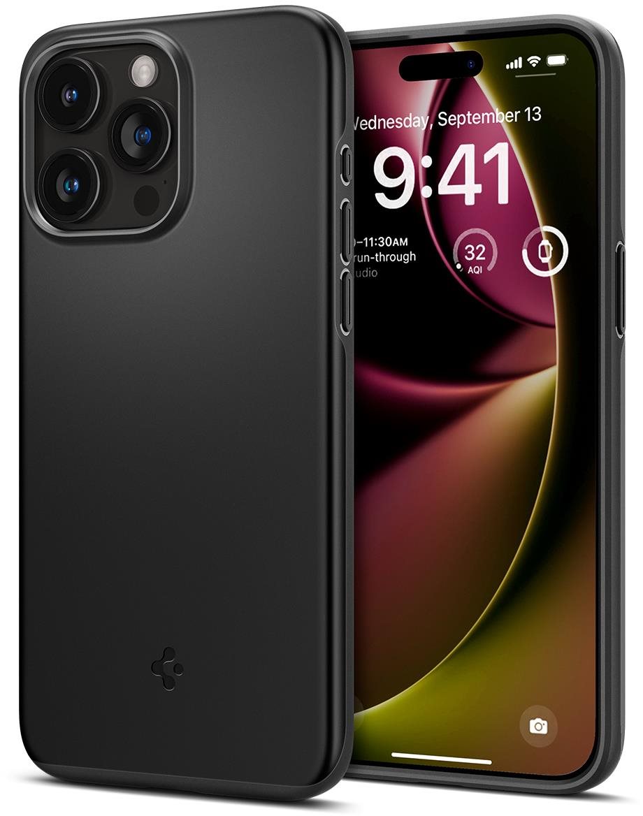 Spigen Thin Fit Black iPhone 15 Pro tok Telefon tok