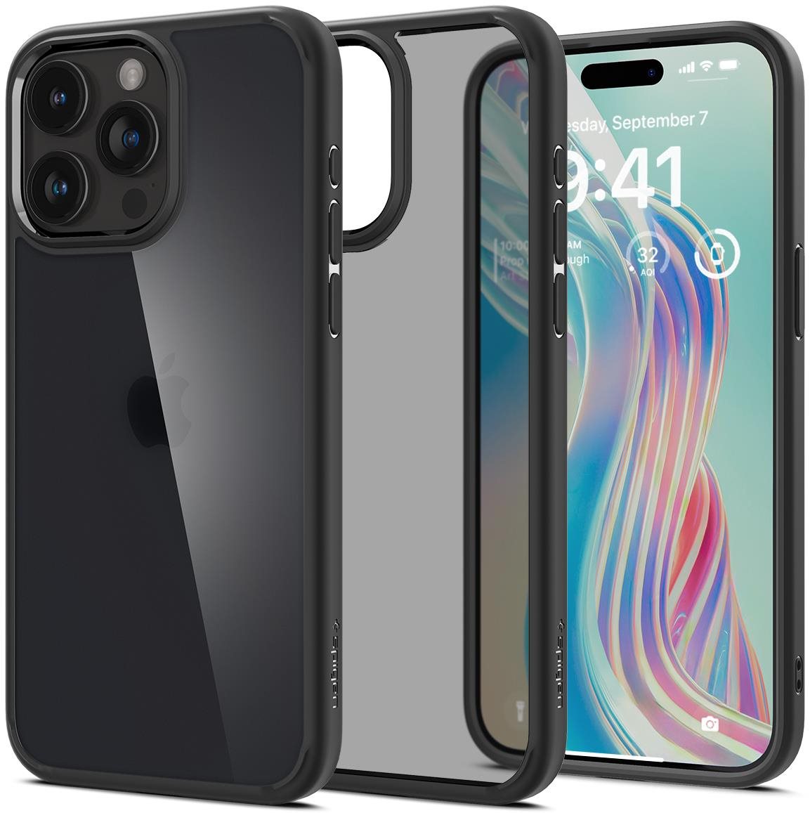 Spigen Ultra Hybrid Frost Black iPhone 15 Pro Telefon tok