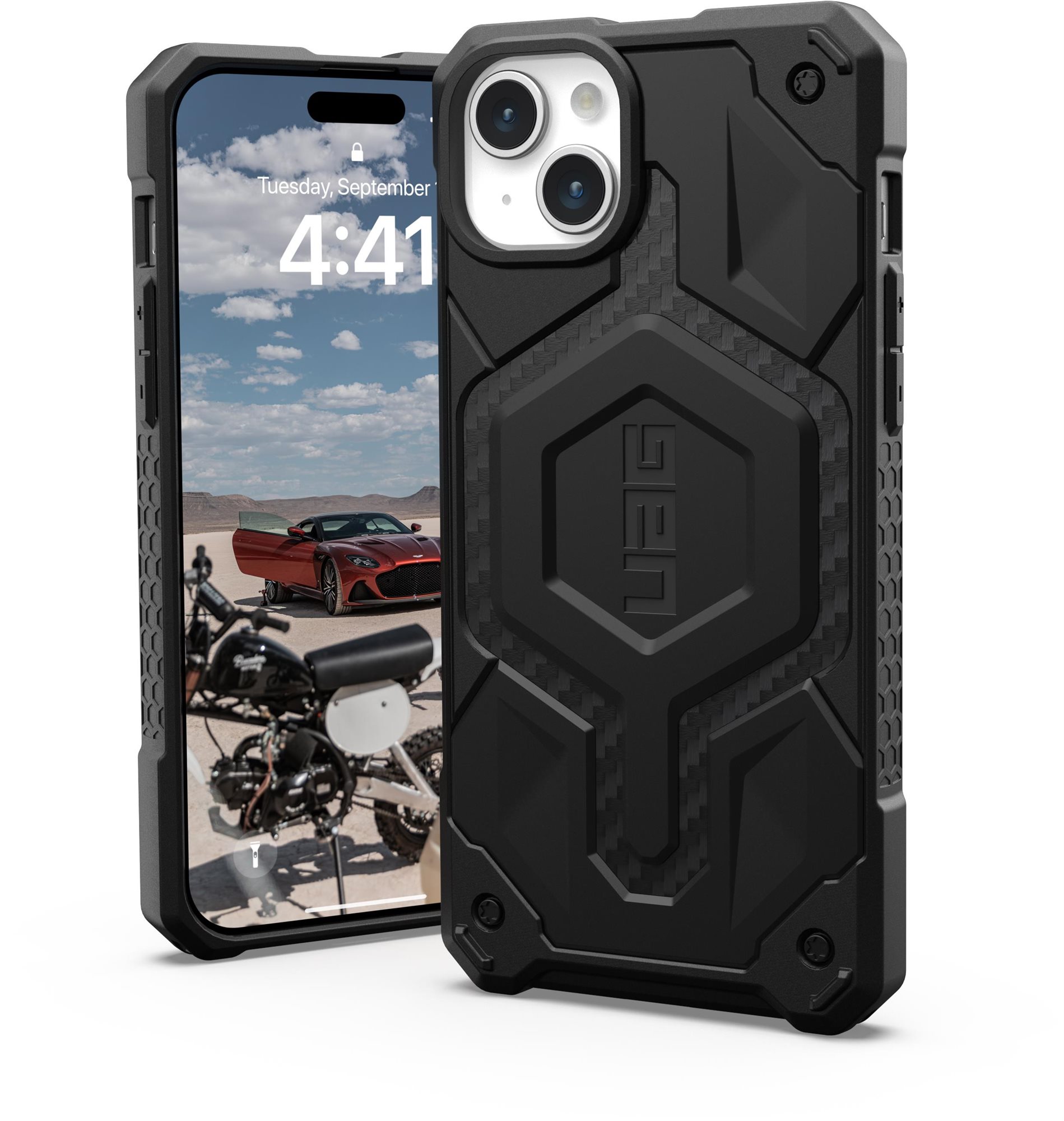 UAG Monarch Pro Carbon Fiber iPhone 15 Plus MagSafe tok Telefon tok