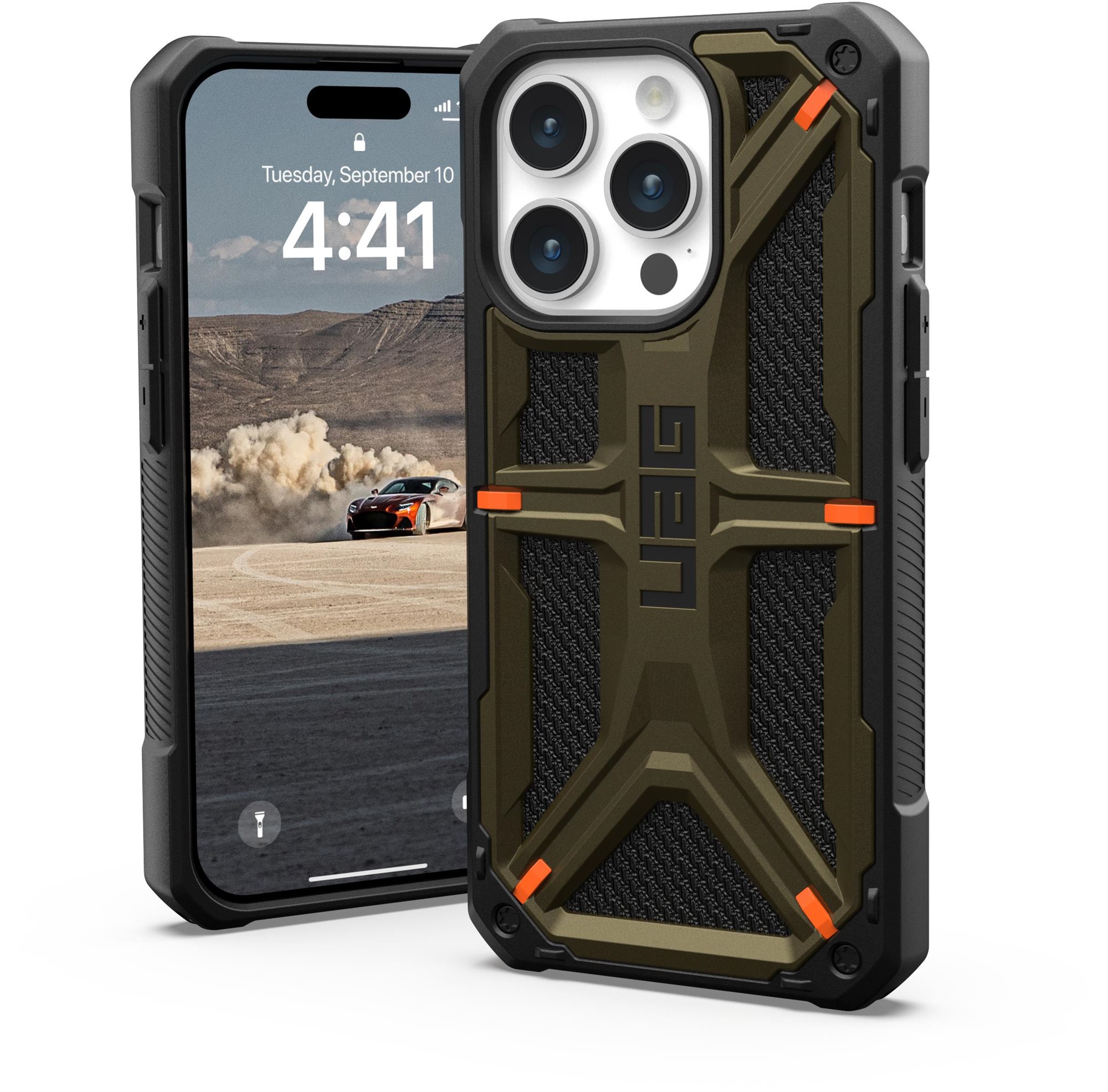 UAG Monarch kevlar Element Green iPhone 15 Pro Kryt na mobil