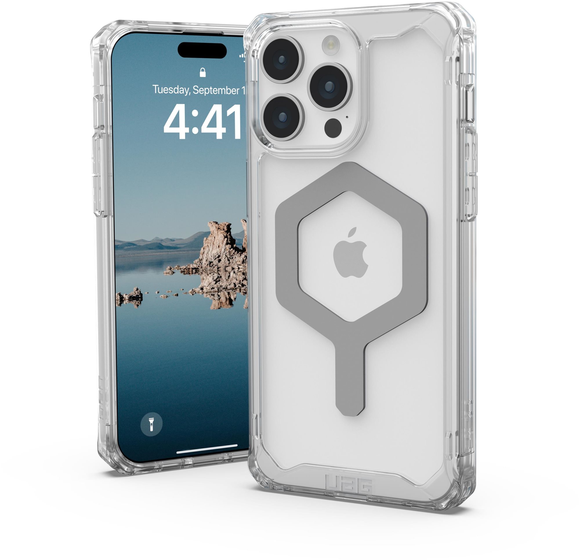 UAG Plyo Ice / Silver iPhone 15 Pro Max MagSafe tok Telefon tok