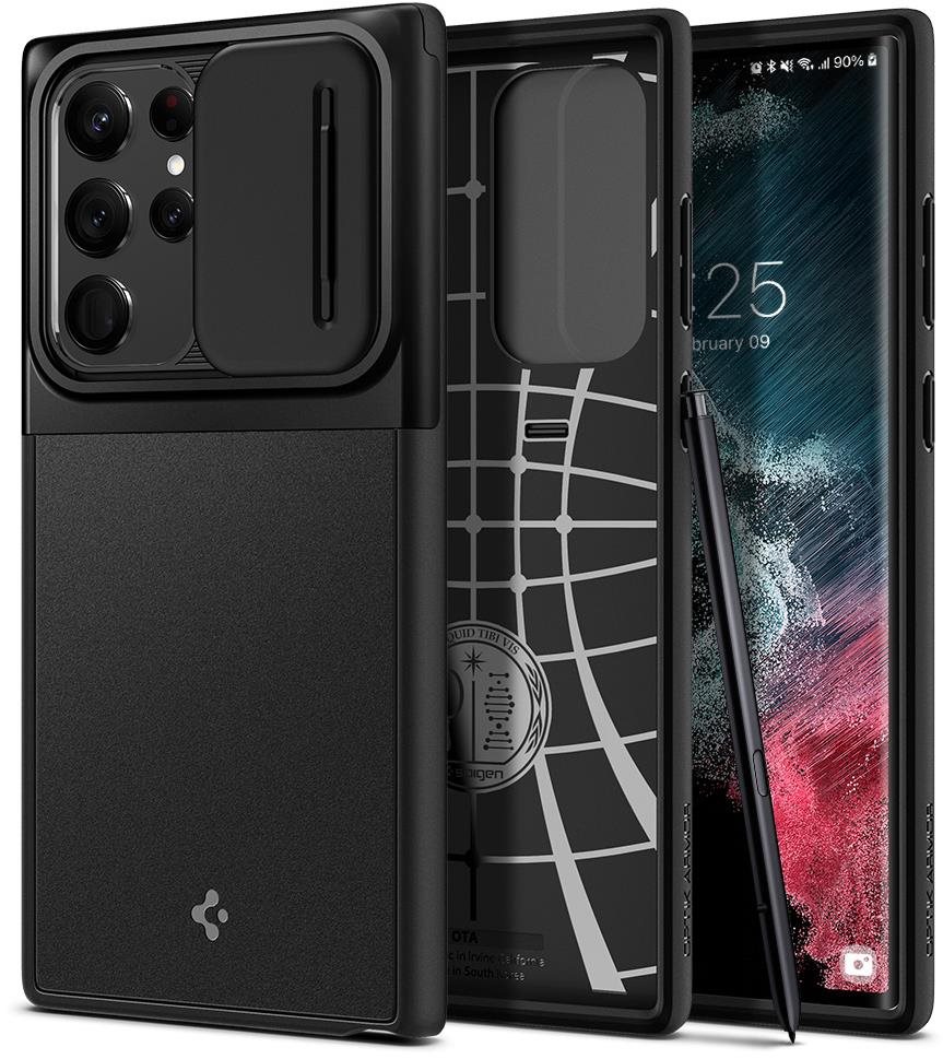 Spigen Optik Armor Black Samsung Galaxy S22 Ultra Kryt na mobil