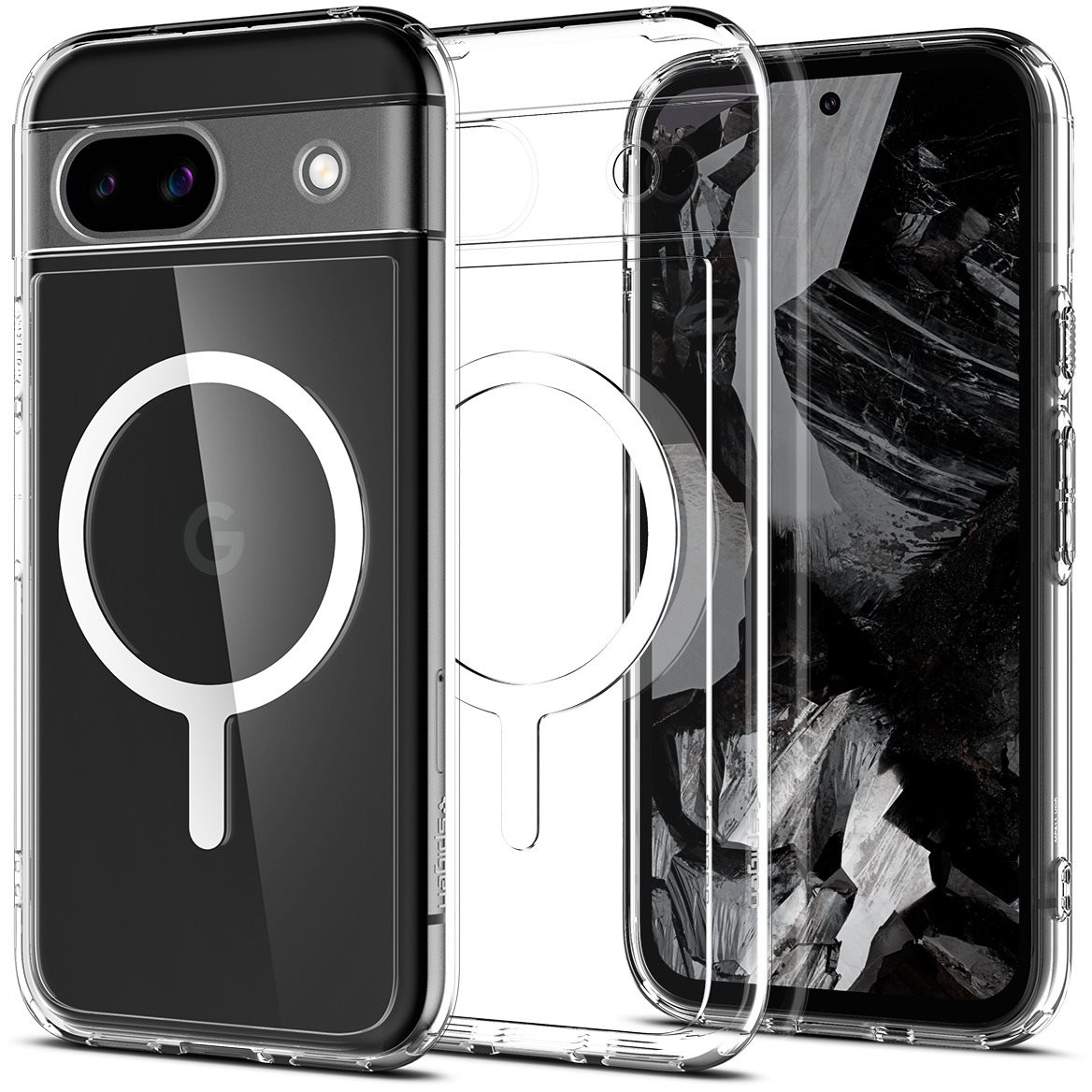 Spigen Ultra Hybrid OneTap Metal Ring MagSafe white Google Pixel 8a...