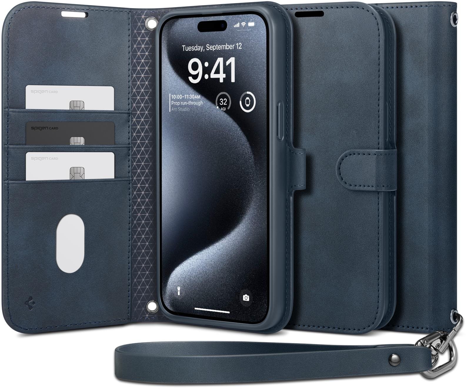Spigen Wallet S Pro iPhone 15 Pro Max tengerészkék tok Mobiltelefon...