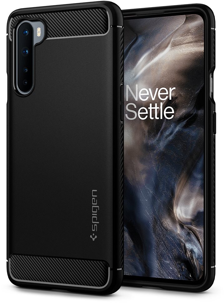 Spigen Rugged Armor, Black, OnePlus Nord Phone Cover