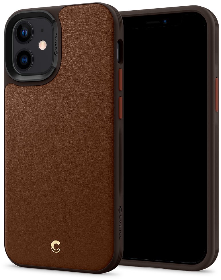 Spigen Leather Brick Brown iPhone 12 Mini Phone Cover