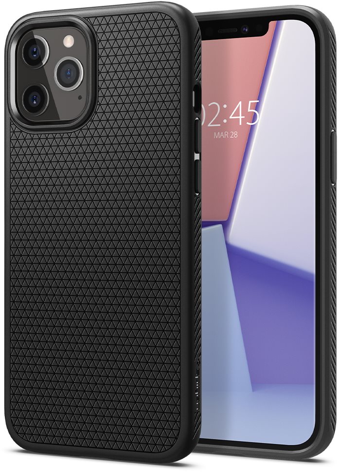 Spigen Liquid Air, Black, iPhone 12/iPhone 12 Pro Phone Cover