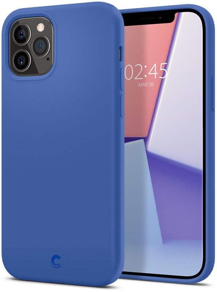 Spigen Silicone, Navy, iPhone 12/iPhone 12 Pro Phone Cover