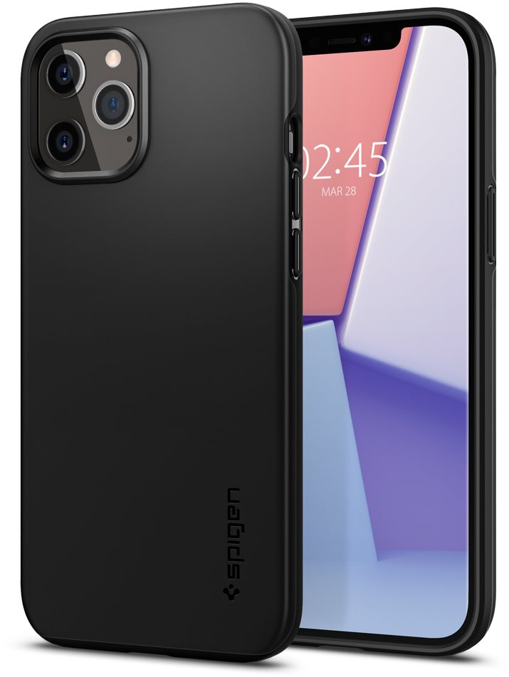 Spigen Thin Fit Black iPhone 12/iPhone 12 Pro Handyhülle