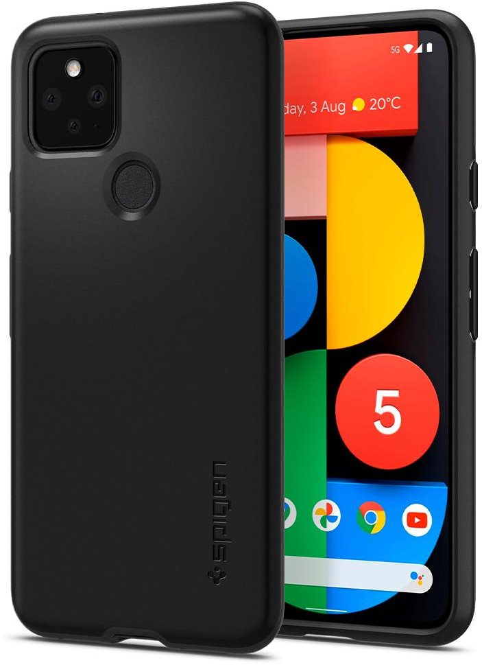 Spigen Thin Fit, Black, Google Pixel 5 Phone Cover