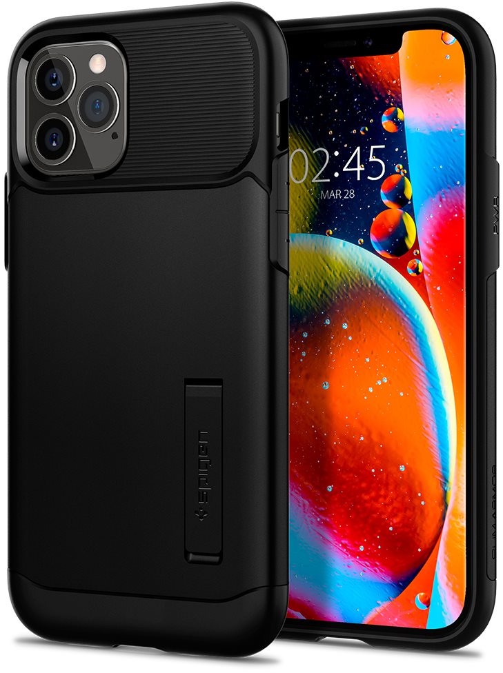 Spigen Slim Armor, Black, iPhone 12/iPhone 12 Pro Phone Cover