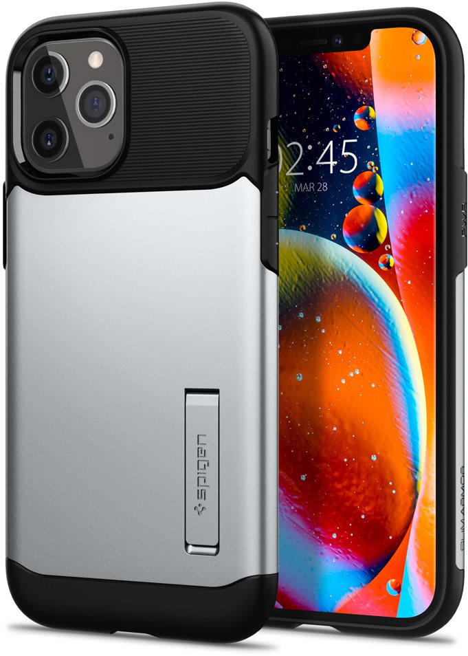 Spigen Slim Armor, Silver, iPhone 12 Pro Max Phone Cover