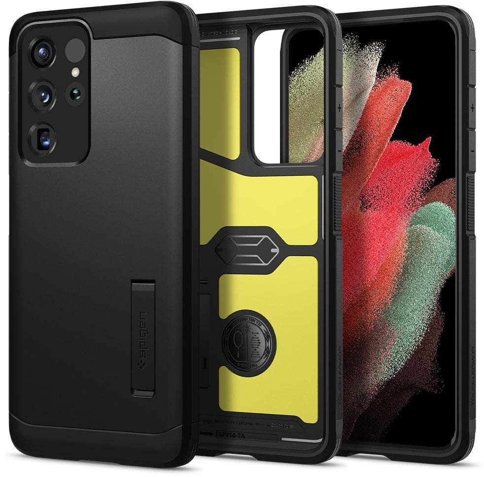 Spigen Tough Armour, Black, Samsung Galaxy S21 Ultra Phone Cover