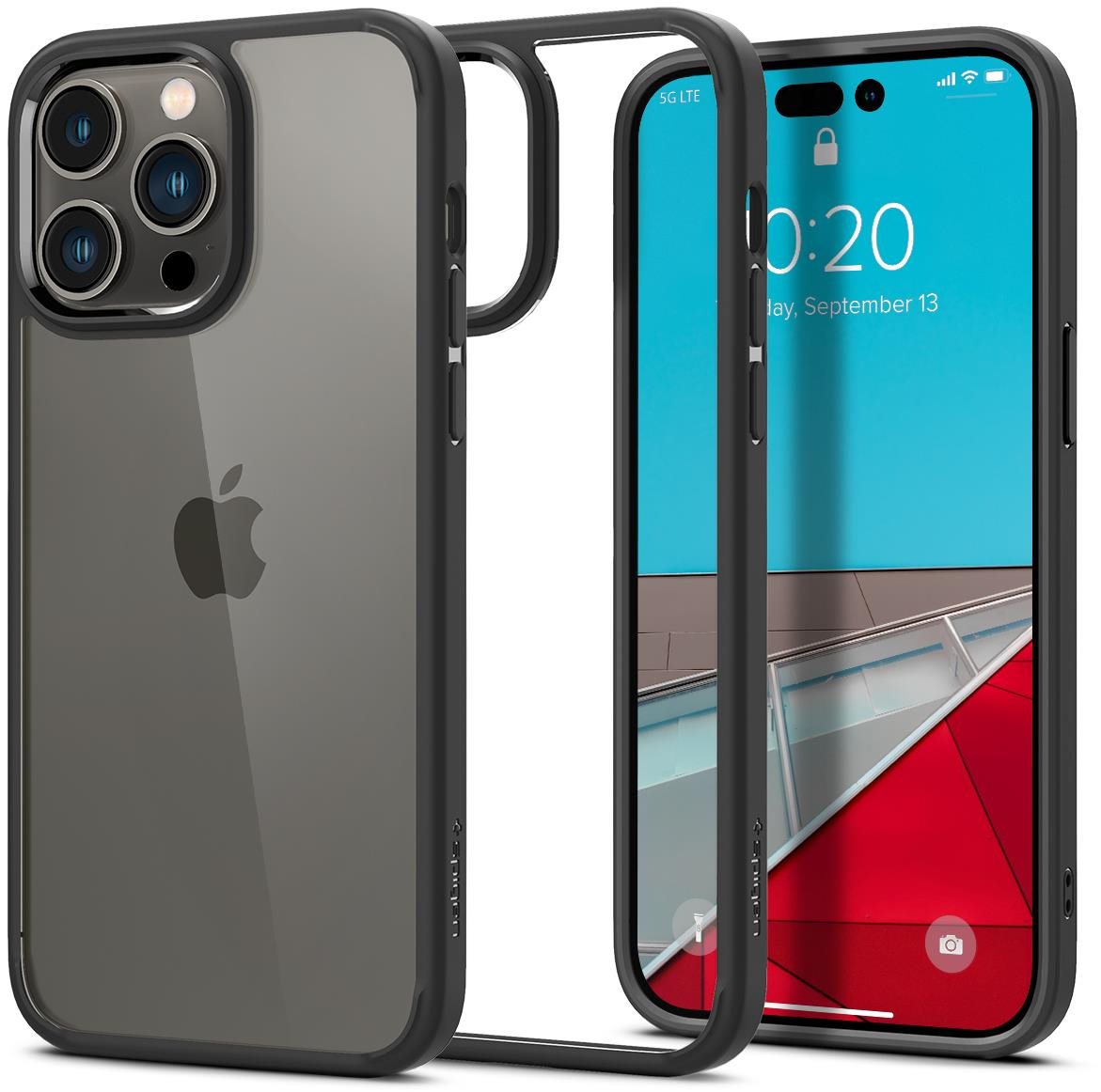 Spigen Ultra Hybrid iPhone 14 Pro Max matt fekete tok Telefon tok