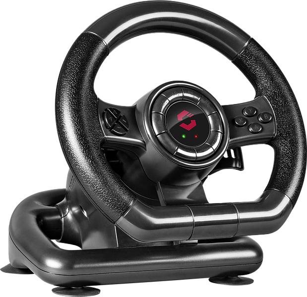 Speedlink BLACK BOLT Racing Wheel - for PC, Black Steering Wheel
