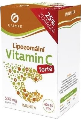 Galmed Vitamín C 500 mg Lipozomální forte, 60+15 kapslí Vitamín C