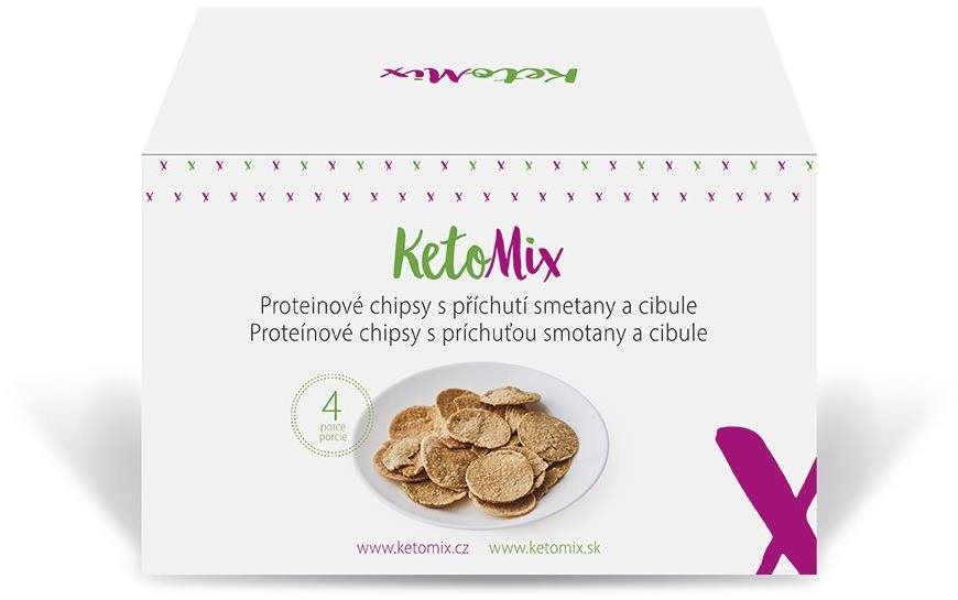 KETOMIX Proteínové chipsy s príchuťou smotany a cibule (4 porcie)...