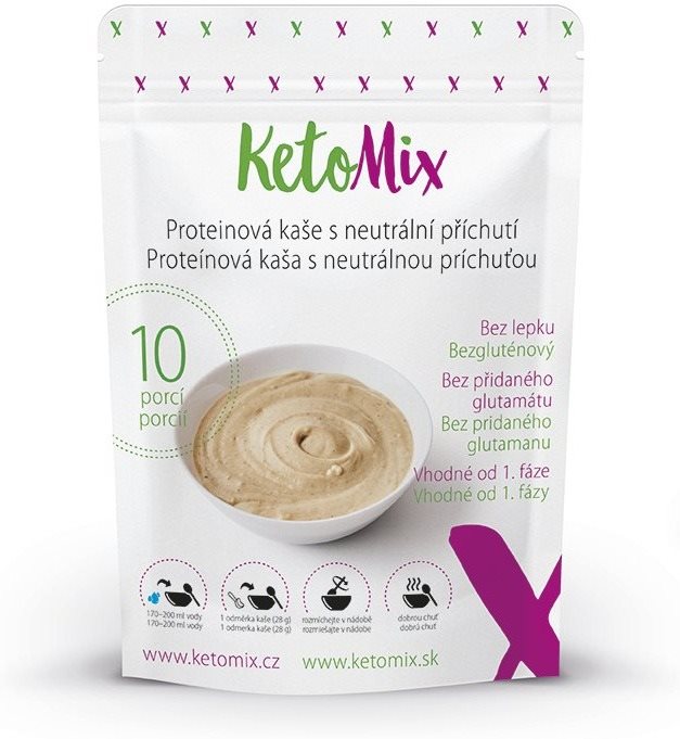 KETOMIX Proteínová kaša neutrálna 280 g (10 porcií) Proteínová kaša